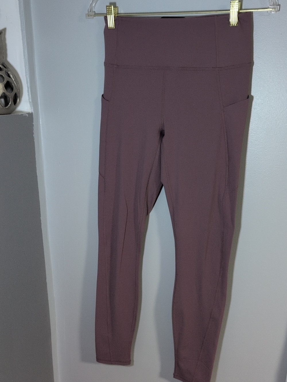 Fabletics Pureluxe High-Waist Pocket Leggings in Mauve Mushroom